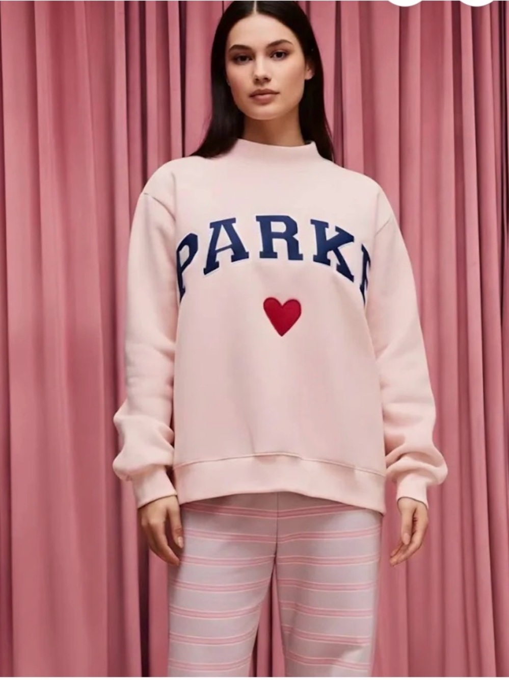 PARKE Pink Logo Heart Sweatshirt